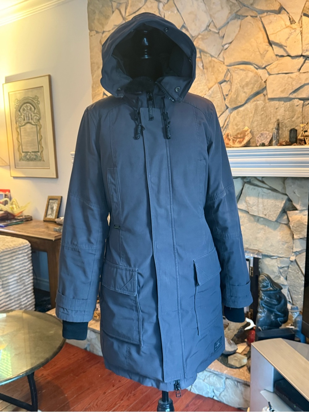 Aritzia TNA Bancroft Down Parka Medium Grey Hooded Winter Coat